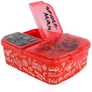 Marvel Spiderman Urban Web Kinder Lunchbox in Rot mit 3 Fchern aus Kunststoff