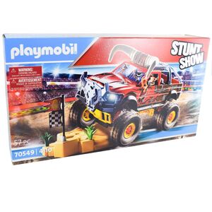 PLAYMOBIL Stuntshow 70549 roter Monster Truck mit Hrnern, Fahrer & Bodenteil