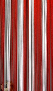 Fadenvorhang Rot-Wei-Rot 90 cm x 240 cm