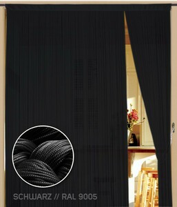 Fadenvorhang 150 cm x 700 cm (BxH) schwarz