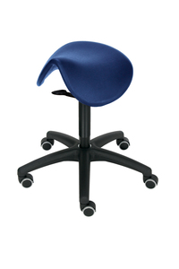 Drehhocker mit Sattelsitz, hhenverstellbar von 49 bis 68 cm, Polster blau