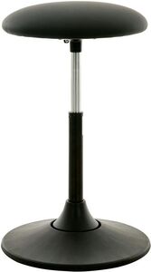 Drehhocker multibeweglich, schwingender Standfu, stufenlos hhenverstellbar von 50 bis 70 cm, Sitz Kunstleder schwarz