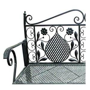 Eisen Gartenbank 2-Sitzer Antik Design Grau