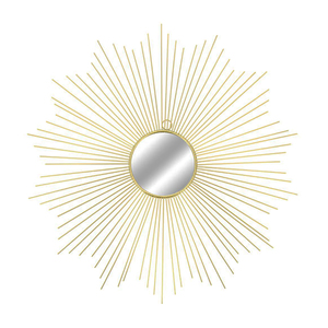Exclusiver Wandspiegel Sonne aus Metall in Gold 65cm