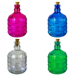 4er Set Flaschen LED Aussenleuchten batteriebetrieben Wei/Grn/Blau/Pink