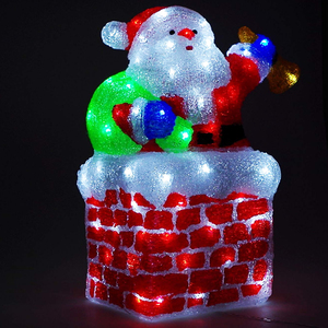 LED Santa Claus Figur / Weihnachtsmann Acryl 96 LEDs IP44 fr innen und auen