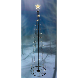 XXL LED Metall Weihnachtsbaum mit Stern warmwei 154 LEDs 240cm