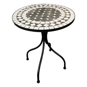 Edler Mosaik Tisch Gartentisch Bistrotisch 60cm Anthrazit/Grau
