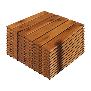 11 Stck ca. 1QM Holzfliese Akazienholz FSC-zertifiziert 30x30cm Fliese Stecksystem Zuschneidbar