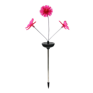 LED Solar Blumenstecker Gartenstecker Deko Blume Blte Erdspie Libelle H65cm