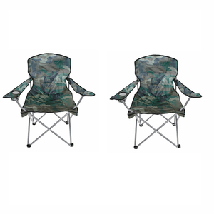 2 Stck Comfort Anglersessel Campingstuhl inkl. Getrnkehalter + Tasche Camouflage