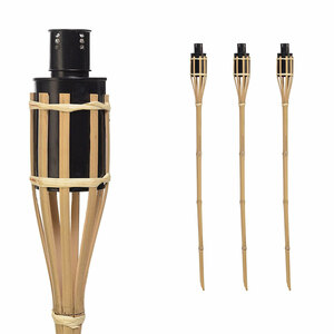 3er Set Bambus-Gartenfackeln 90cm