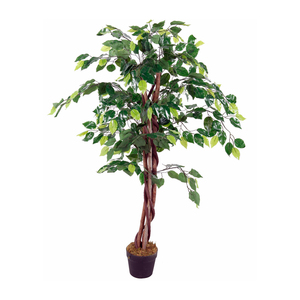 Kunstbaum Kunstpflanze mit 462 Blttern Ficus Holzstamm Zimmerpflanze 115cm