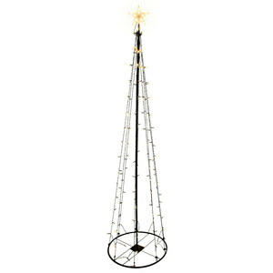 LED Metall Weihnachtsbaum mit Stern warmwei 70 LEDs 120cm 