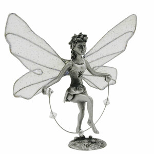 Figur Figuren Dekofigur Dekoelfe Zinnfigur, Elfe mit Springseil