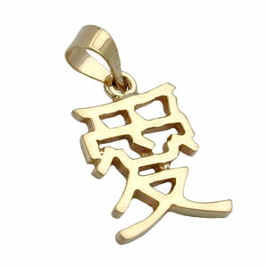 chinesisches Schriftzeichen Liebe gold 375 Anhnger, chinesisch Liebe 9 Kt GOLD 