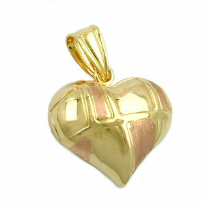 Herzanhnger Herzkette gold 375 Anhnger, Herz bicolor, 9 Kt GOLD 