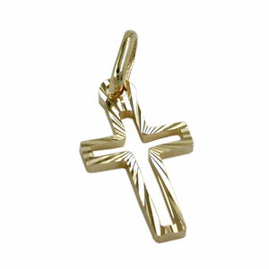Kreuzanhnger goldenes Kreuzchen Anhnger, Kreuz diamantiert, 14 Kt GOLD 585