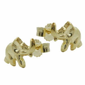 Ohrringe gold 375 Ohrstecker gold Elefant glnzend, 9 Kt GOLD Kinderschmuck