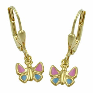 Ohrringe Schmetterling Ohrhnger gold Kinderschmuck Schmetterling, 9 Kt GOLD 375