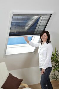 Fliegen-gitter Mcken-schutz Insektenschutz-Dachfenster-Plissee 80 x 160 cm in Braun