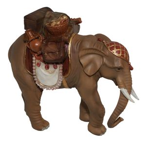 Krippenzubehr Elefant mit gefllter Sattel-tasche fr Weihnachtskrippe Krippe Krippen