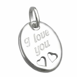 Anhnger 21x17mm mit Gravur -I love you- Silber 925