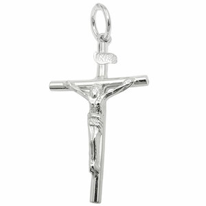Anhnger 33x18mm Kreuz mit Jesus glnzend Silber 925