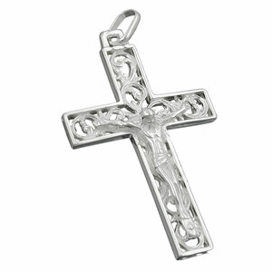Anhnger 33x20cm Kreuz mit Jesus glnzend Silber, 925