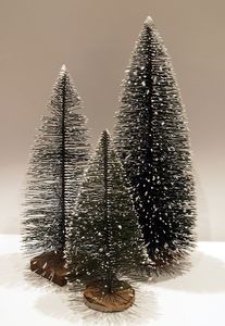 Krippenzubehr Krippenstall Krippenset Weihnachts-krippe 3er Set Tannen-Baum Tannenbume mit Schnee