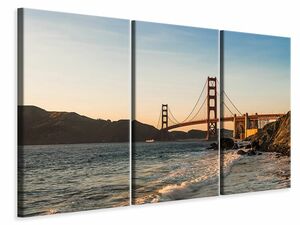 Leinwandbild 3-teilig An der Golden Gate Brcke