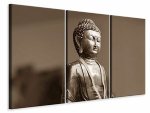 Leinwandbild 3-teilig Buddha in Meditation XL