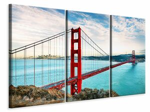 Leinwandbild 3-teilig Golden Gate Bridge