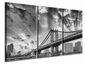 Leinwandbild 3-teilig Manhattan Bridge