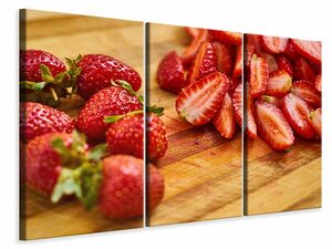 Leinwandbild 3-teilig Ssse Erdbeeren