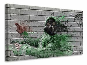 Leinwandbild Graffiti Gasmaske