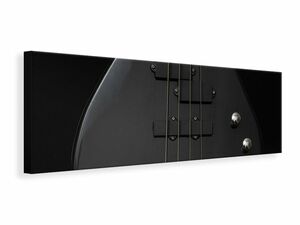 Leinwandbild Panorama Gitarre ganz in schwarz