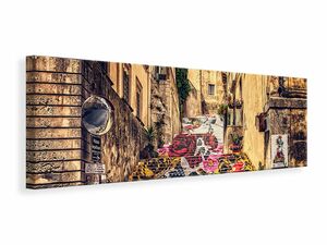 Leinwandbild Panorama Graffiti in Sizilien