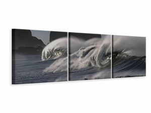 Panorama Leinwandbild 3-teilig Faszinierende Wellen