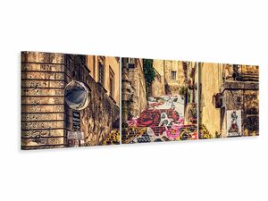 Panorama Leinwandbild 3-teilig Graffiti in Sizilien