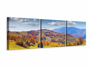 Panorama Leinwandbild 3-teilig Herbstliche Berglandschaft