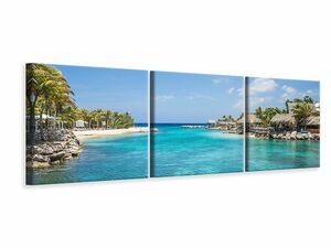 Panorama Leinwandbild 3-teilig Leben in einer Lagune