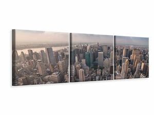 Panorama Leinwandbild 3-teilig Manhattan