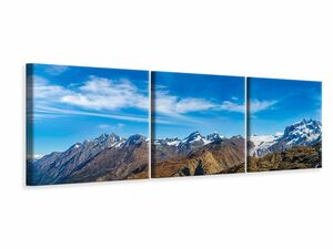 Panorama Leinwandbild 3-teilig Schweizer Alpen im Frhling