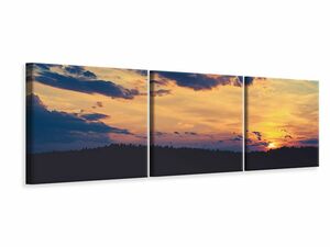 Panorama Leinwandbild 3-teilig Sonnenuntergang - Zeit zum Entspannen