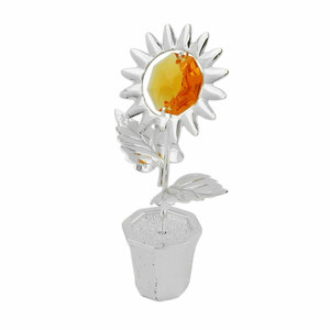 Tischdekoration 70mm Sonnenblume im Topf - 2 Stck