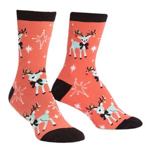 Sock it to me - Damen Socken -  WITH BELLS ON!- lustige Damen Socken Rentier mit Glocken Gr.36-42 One Size