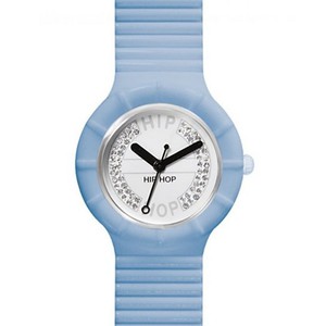 Hip Hop Uhr Armbanduhr Silikonuhr Crystal small HWU0387 cyan