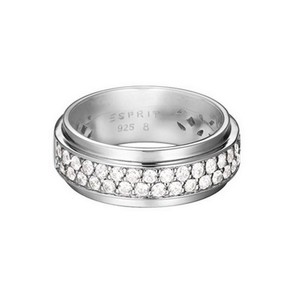 Esprit Damen Ring Silber Zirkonia Modern Shape Glam ESRG92374A1