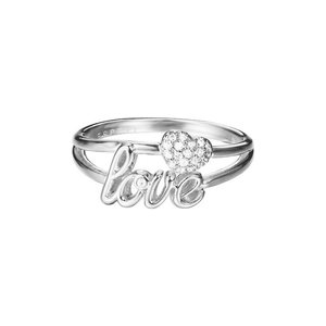 Esprit Damen Ring Messing jw52882 Silber LOVE/Herzen ESRG02773A1
